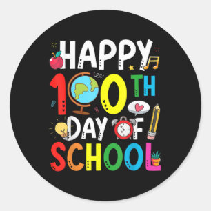 Sticker Rond Joyeux 100ème Jour De L'École 100 Jours De L'Ensei