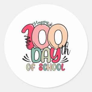 Sticker Rond Joyeux 100ème Jour De L'École 100 Jours De L'Ensei