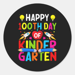 Sticker Rond Joyeux 100ème Jour De Maternelle Enseignant 100 Jo