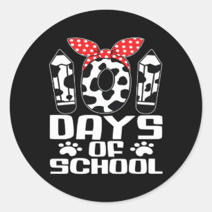 Sticker Rond Joyeux 101 Jours Mignonne Chien 100 Jours Smarter