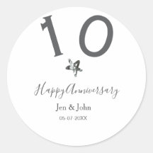 Joyeux 10ème anniversaire nom date étoile métal gr