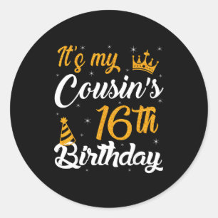 Sticker Rond Joyeux 16e Anniversaire à Mon Cousin 2009 16 Ans