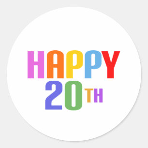 Sticker Rond Joyeux 20ème