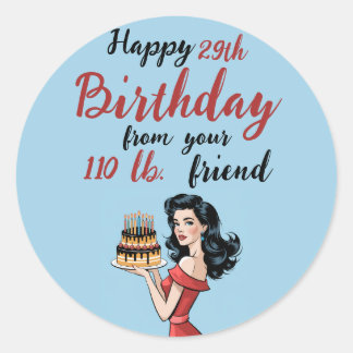 Sticker Rond Joyeux 29e Anniversaire de la part de votre ami de