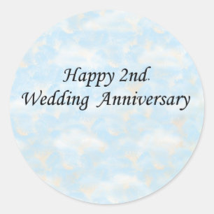 Sticker Rond Joyeux 2e. Anniversaire mariage