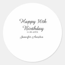 Joyeux 30e anniversaire ajouter nom date élégant s