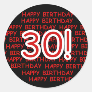 Sticker Rond Joyeux 30ème anniversaire