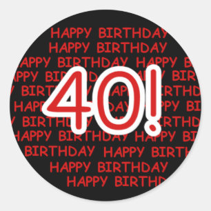 Sticker Rond Joyeux 40e anniversaire