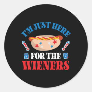 Sticker Rond Joyeux 4 juillet jour Américain je suis juste là p