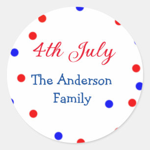 Sticker Rond Joyeux 4 Juillet jour d'indépendance ajouter le no
