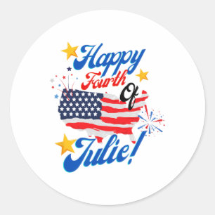 Sticker Rond Joyeux 4 Juillet Juillet 4 Jour de l'Indépendance 