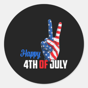 Sticker Rond Joyeux 4 juillet Paix Amérique fête de l'indépenda
