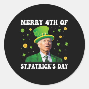 Sticker Rond Joyeux 4ème jour de la Saint-Patrick Groovy Joe Bi