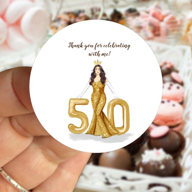 Sticker Rond joyeux 50e anniversaire (Créateur téléchargé)