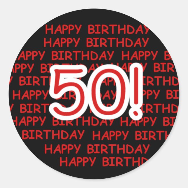 Sticker Rond Joyeux 50e anniversaire (Devant)