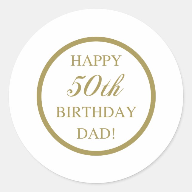 Sticker Rond Joyeux 50e anniversaire papa (Devant)