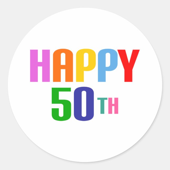 Sticker Rond Joyeux 50ème (Devant)