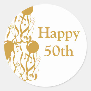Sticker rond Joyeux 50h Anniversaire