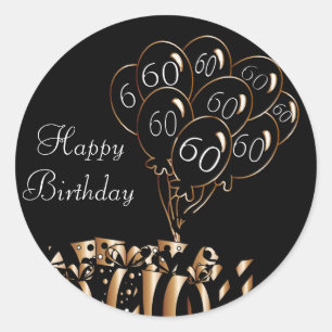 Sticker Rond Joyeux 60e anniversaire