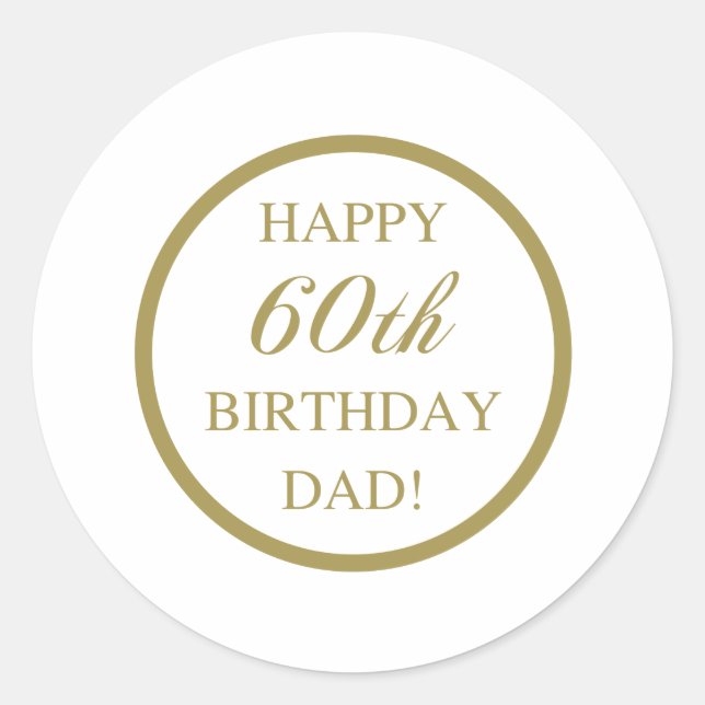 Sticker Rond Joyeux 60e anniversaire papa (Devant)