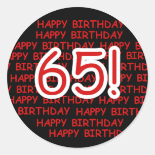 Sticker Rond Joyeux 65e anniversaire