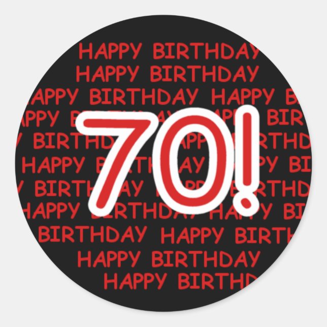 Sticker Rond Joyeux 70e anniversaire (Devant)