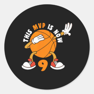 Sticker Rond Joyeux 9 Anniversaire 9 Anniversaire Mvp Bysketbyl
