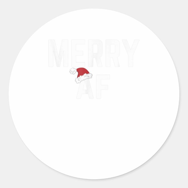 Sticker Rond Joyeux AF Funky Noël Nove de Noël (Devant)