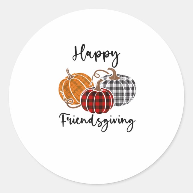 Sticker Rond Joyeux Ami-Action Plaid Chemise Thanksgiving Homme (Devant)