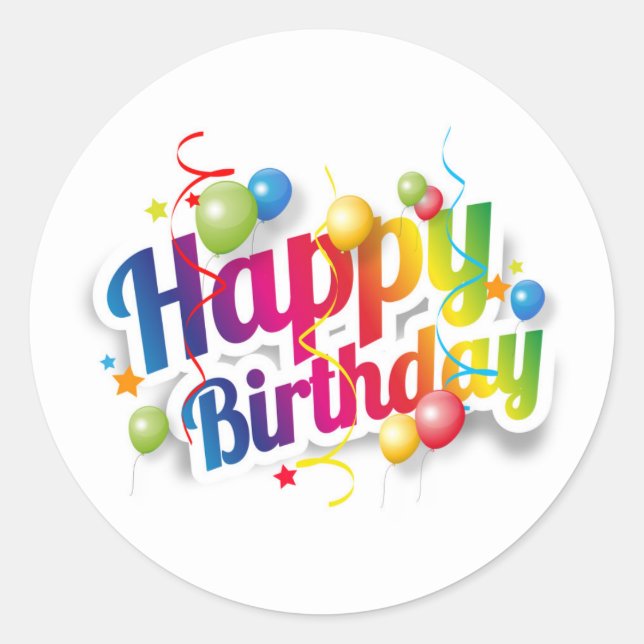 Autocollants Personnalisables Joyeux Anniversaire - 4 Tailles (25 à 60 Mm) Brillant Ou Mat