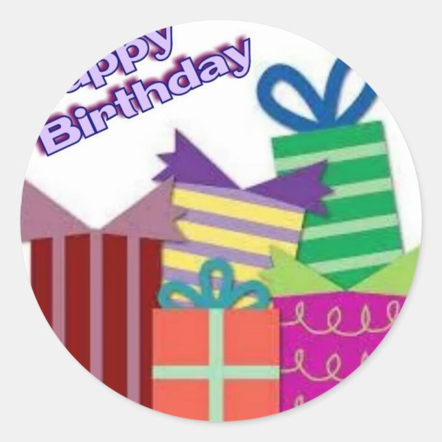 Sticker Rond Joyeux anniversaire (Devant)