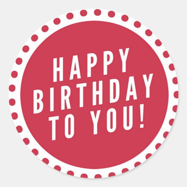 Sticker Rond Joyeux anniversaire (Devant)