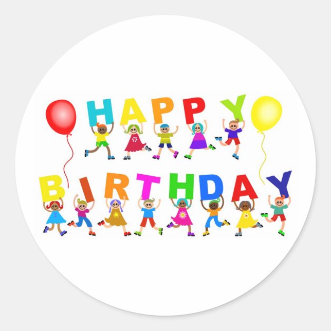 Sticker Rond Joyeux anniversaire (Devant)