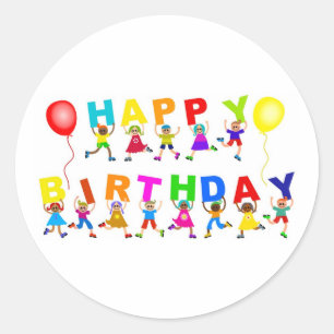 Sticker Rond Joyeux anniversaire