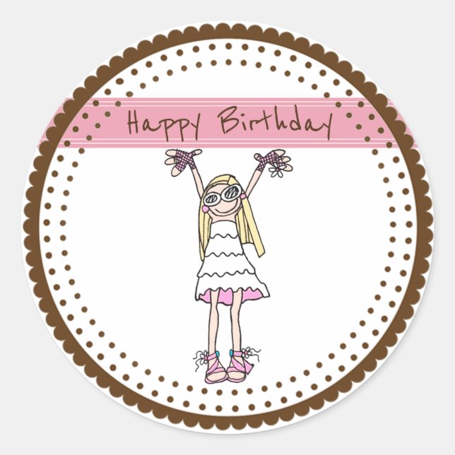 Sticker Rond Joyeux anniversaire (Devant)