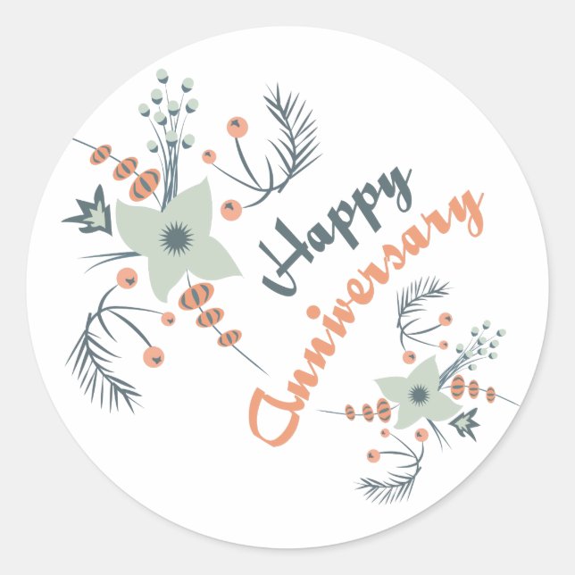 Sticker Rond Joyeux anniversaire (Devant)