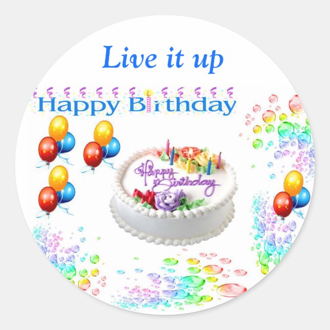 Sticker Rond Joyeux Anniversaire (Devant)