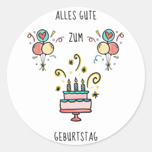 Sticker Rond Joyeux anniversaire