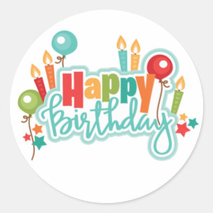 Sticker Rond Joyeux anniversaire