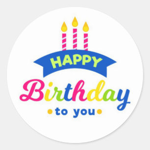 Sticker Rond Joyeux Anniversaire