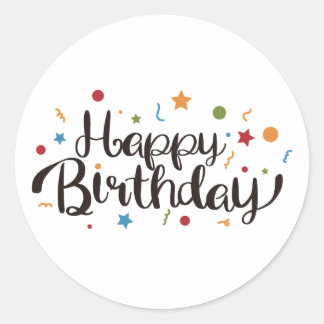Sticker Rond Joyeux anniversaire