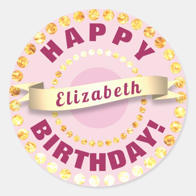 Sticker Rond Joyeux anniversaire (Devant)