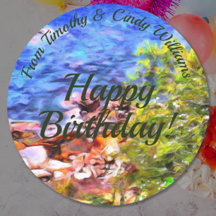 Sticker Rond Joyeux anniversaire 0819