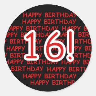 Sticker Rond Joyeux anniversaire 16