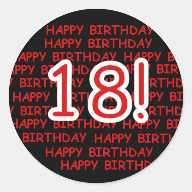 Sticker Rond Joyeux anniversaire 18 (Devant)