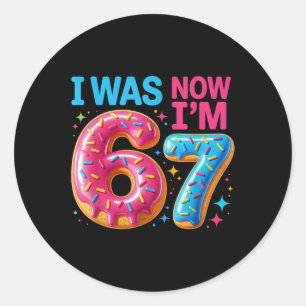 Sticker Rond Joyeux Anniversaire 7 Ans Était 6 Maintenant Je Su
