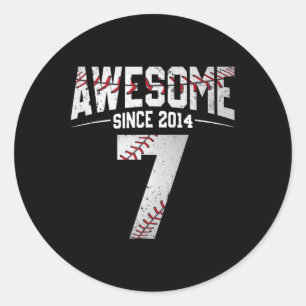 Sticker Rond Joyeux anniversaire 7e 7 année vieux Sketll Boys S