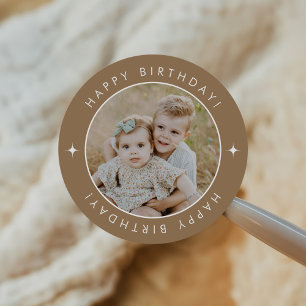 Sticker Rond Joyeux Anniversaire Avec Photo