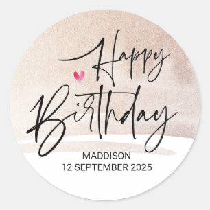 Sticker Rond Joyeux Anniversaire Cadeaux de Fête Mignons pour l