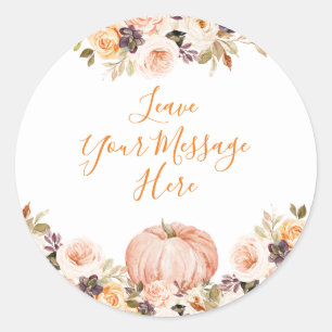 Sticker Rond Joyeux Anniversaire Citrouille Douce Votre Message